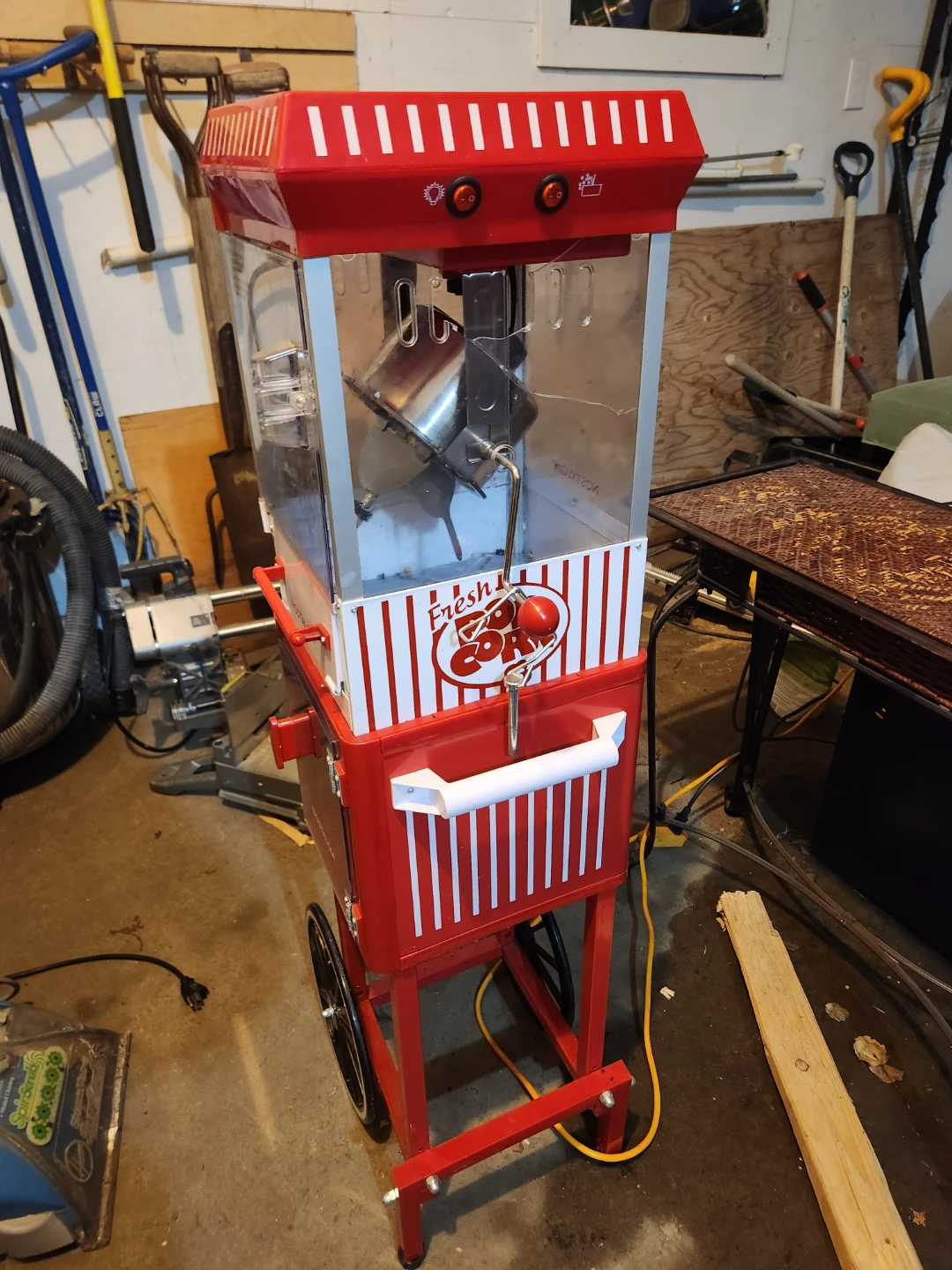 Red Fresh Popcorn Cart Machine