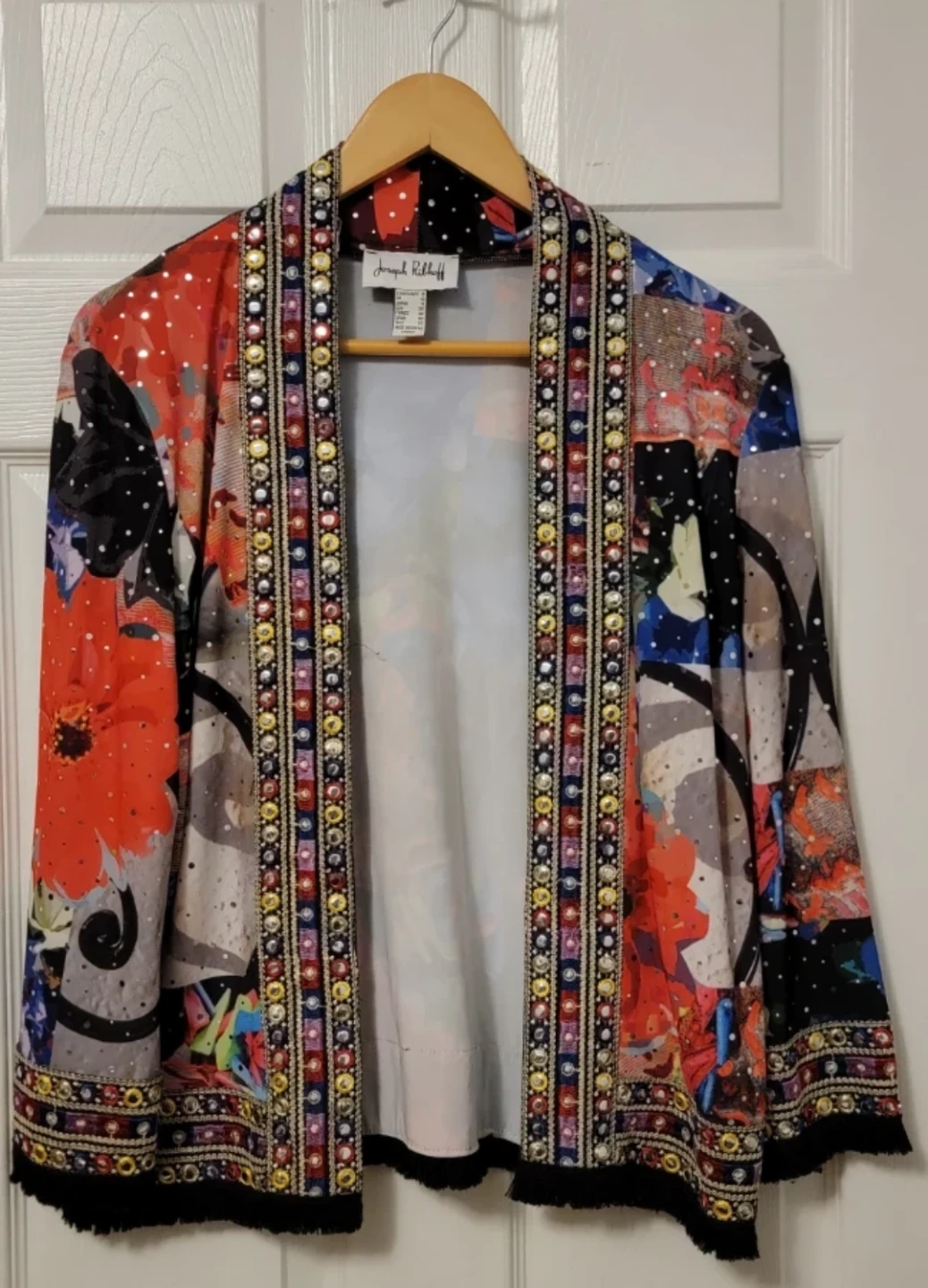 Joseph Ribkoff Embellished Floral Patchwork Kimono Jacket - photo 2