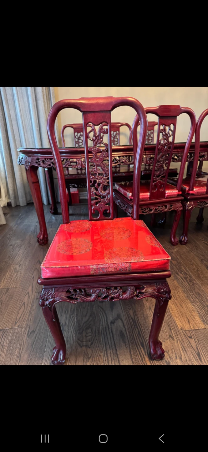 Barely used handcrafted 8 person Chinese dining set - photo 5