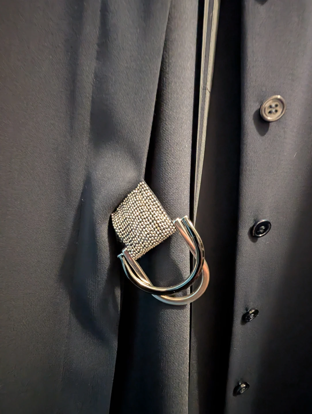 New Georges Rech Black Long Coat with Decorative Buckle 42 - photo 3
