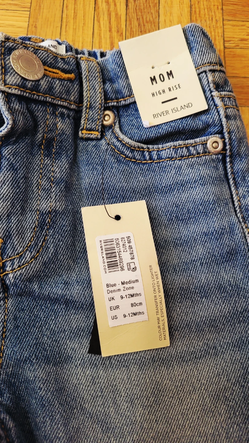 River Island Mini Mom High Rise Jeans - Blue - 9-12 Months - photo 2