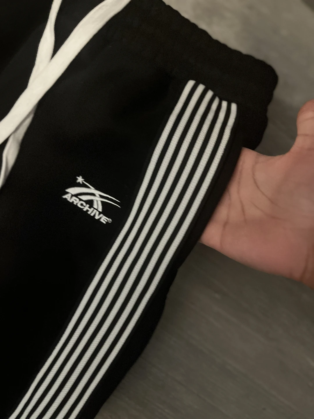 Archive Black Track Pants with White Stripes - photo 4