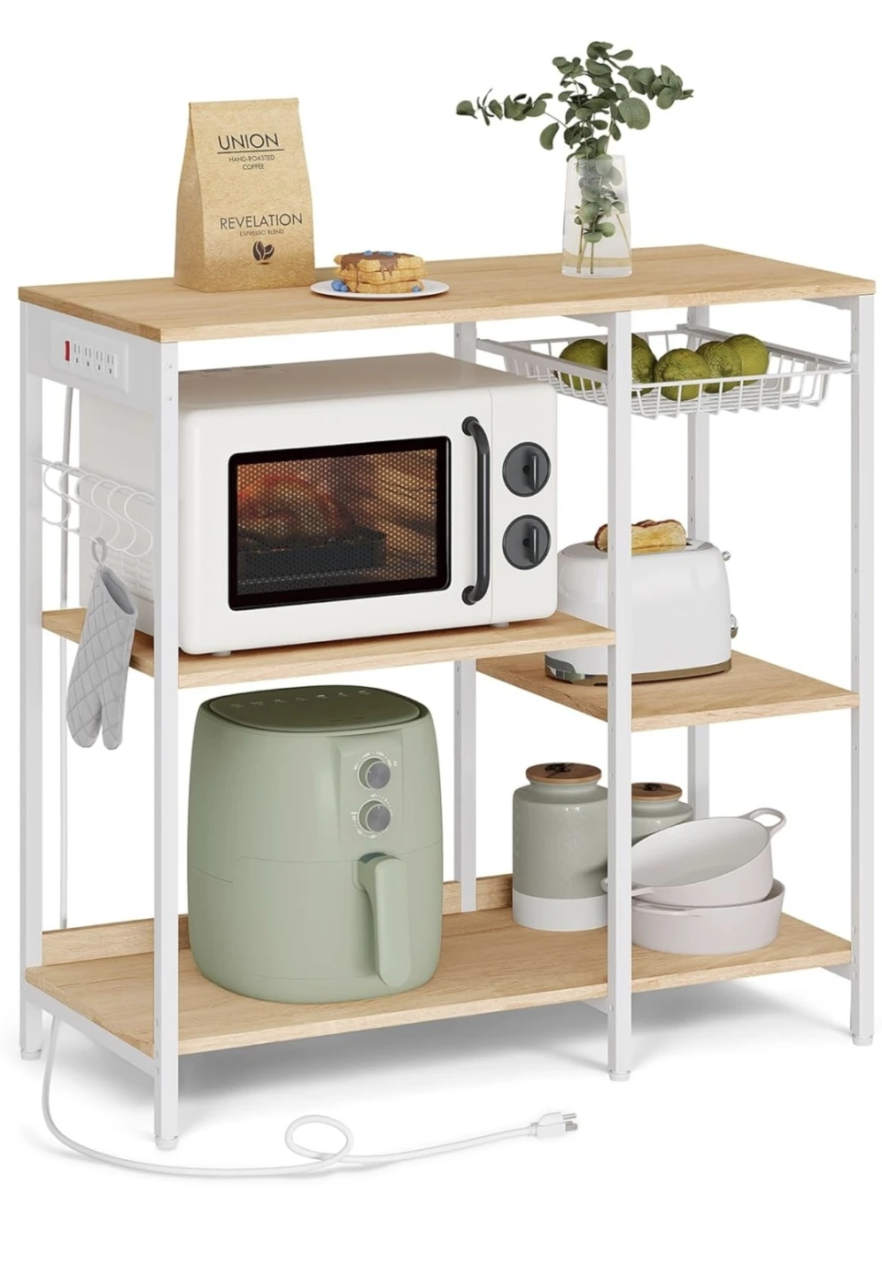 Kitchen Storage Rack with Adjustable Shelves