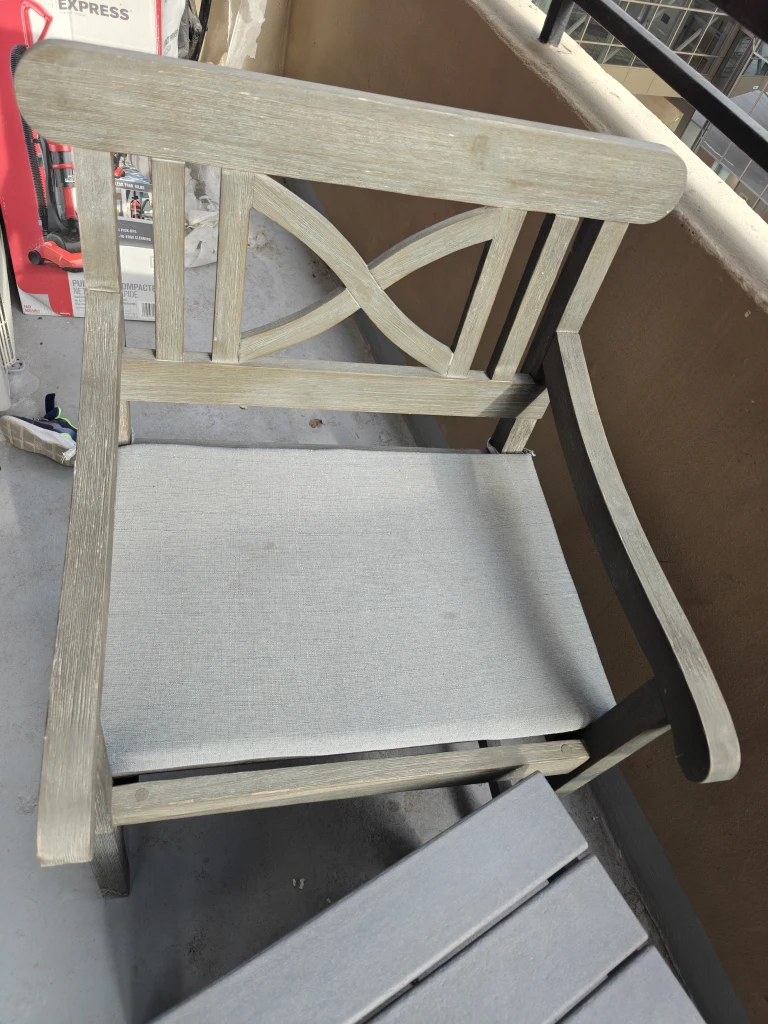 Modern Acacia Wood Patio Chair & Side Table Set - photo 3
