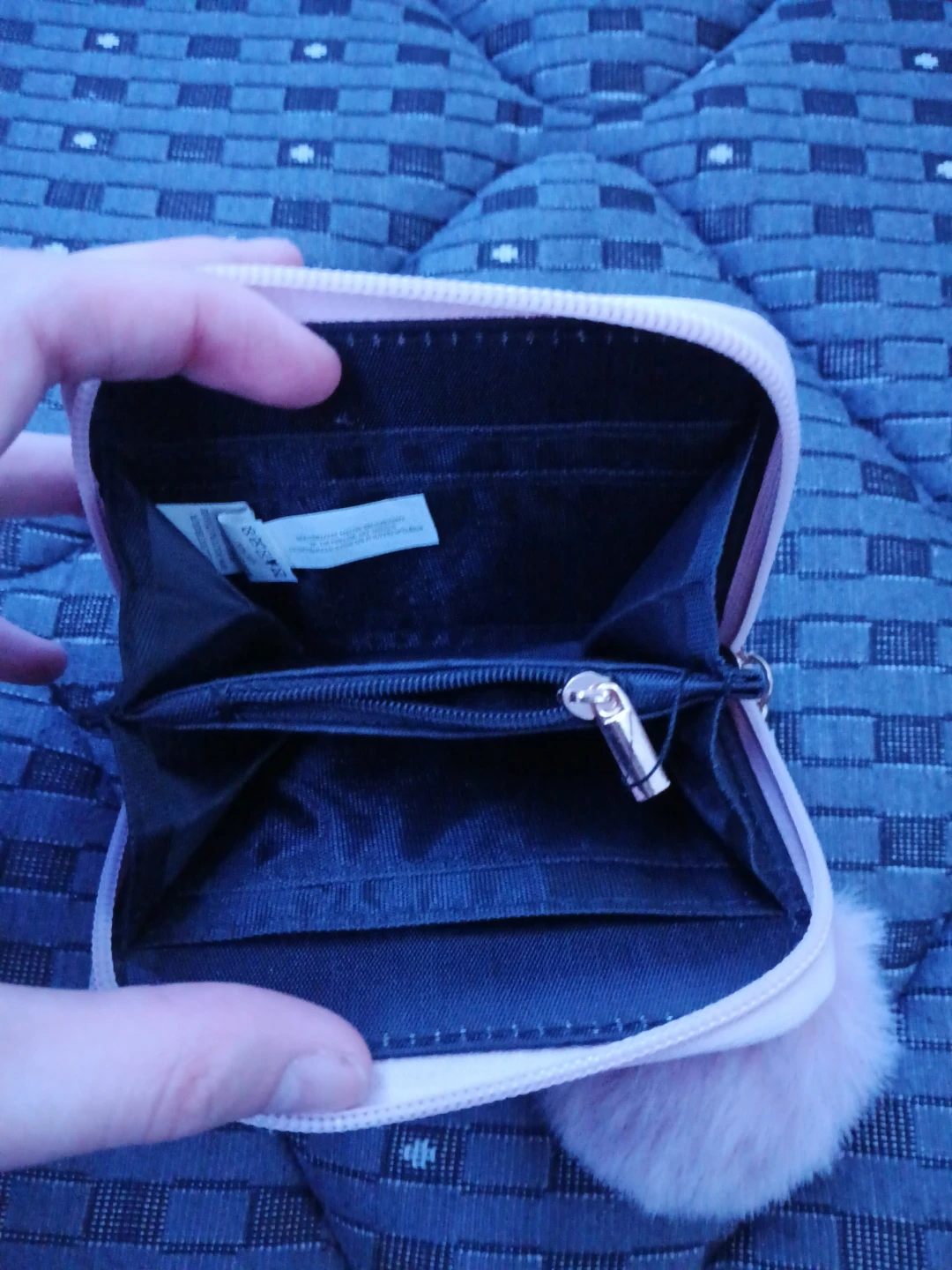 Pink Zip Around Wallet with Pom Pom Charm - photo 2