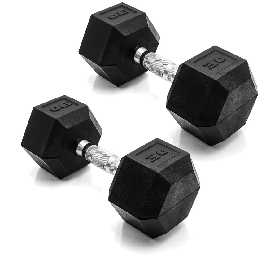 30 lb Hex Dumbbell Set (2) - Black