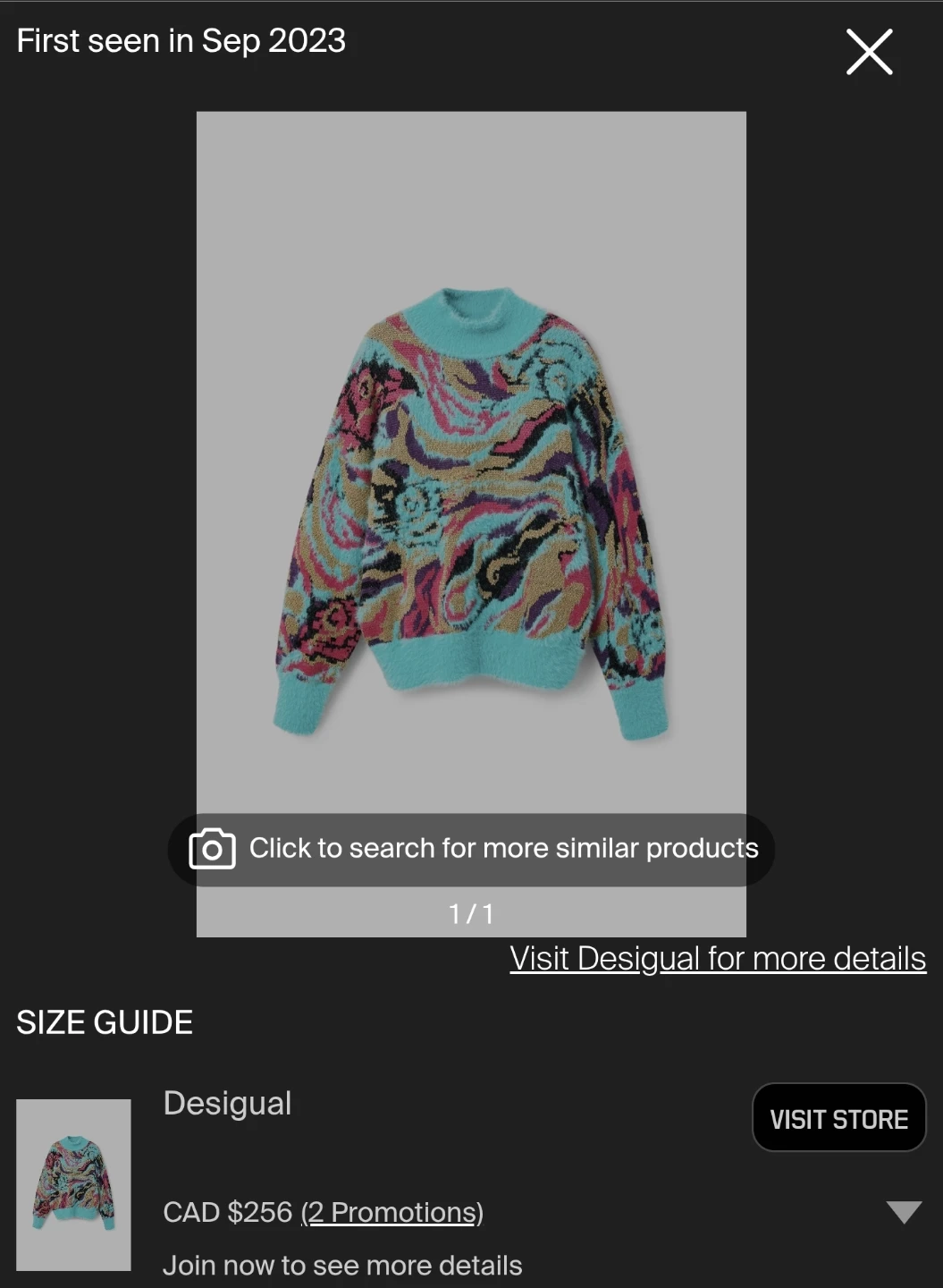 Desigual Fuzzy Knit Sweater - L