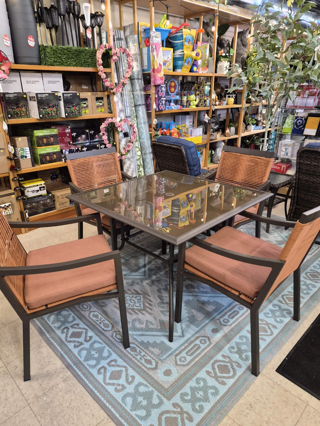 Glass Top Patio Dining Set with 4 Chairs - photo 2