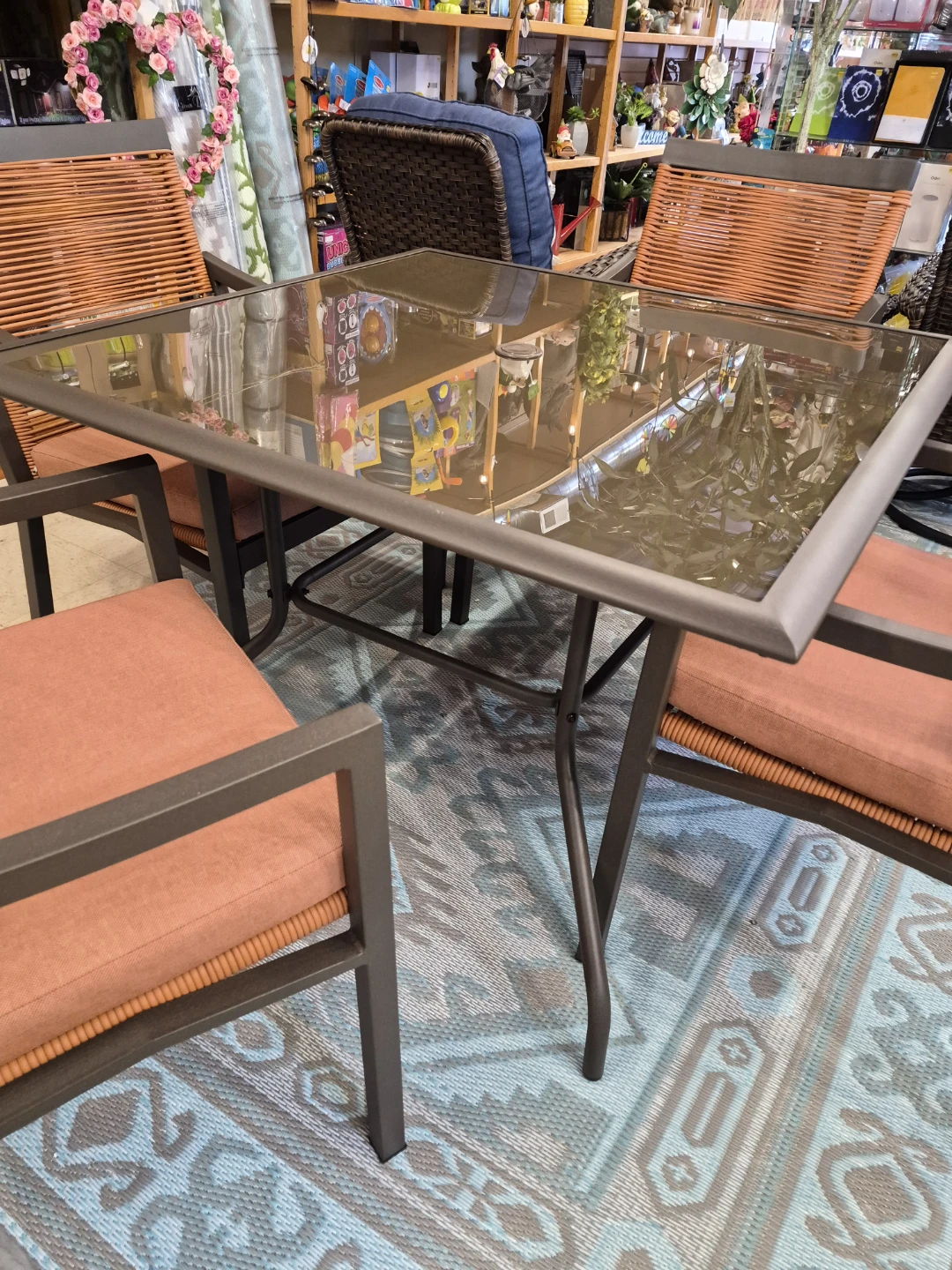 Glass Top Patio Dining Set with 4 Chairs - photo 4