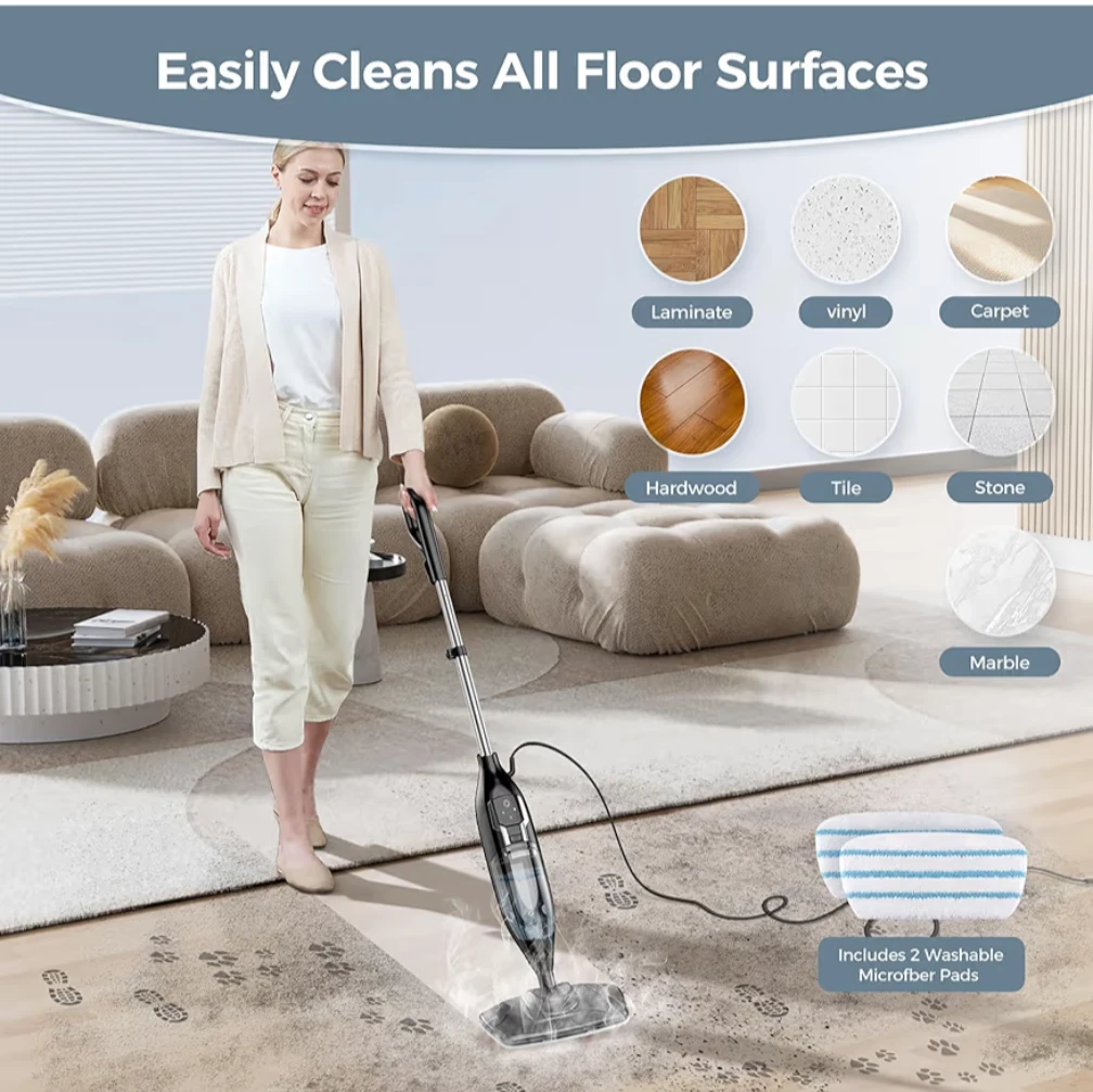 Leiksen 12-in-1 Powerful Handheld Steam Cleaner Mop - photo 3