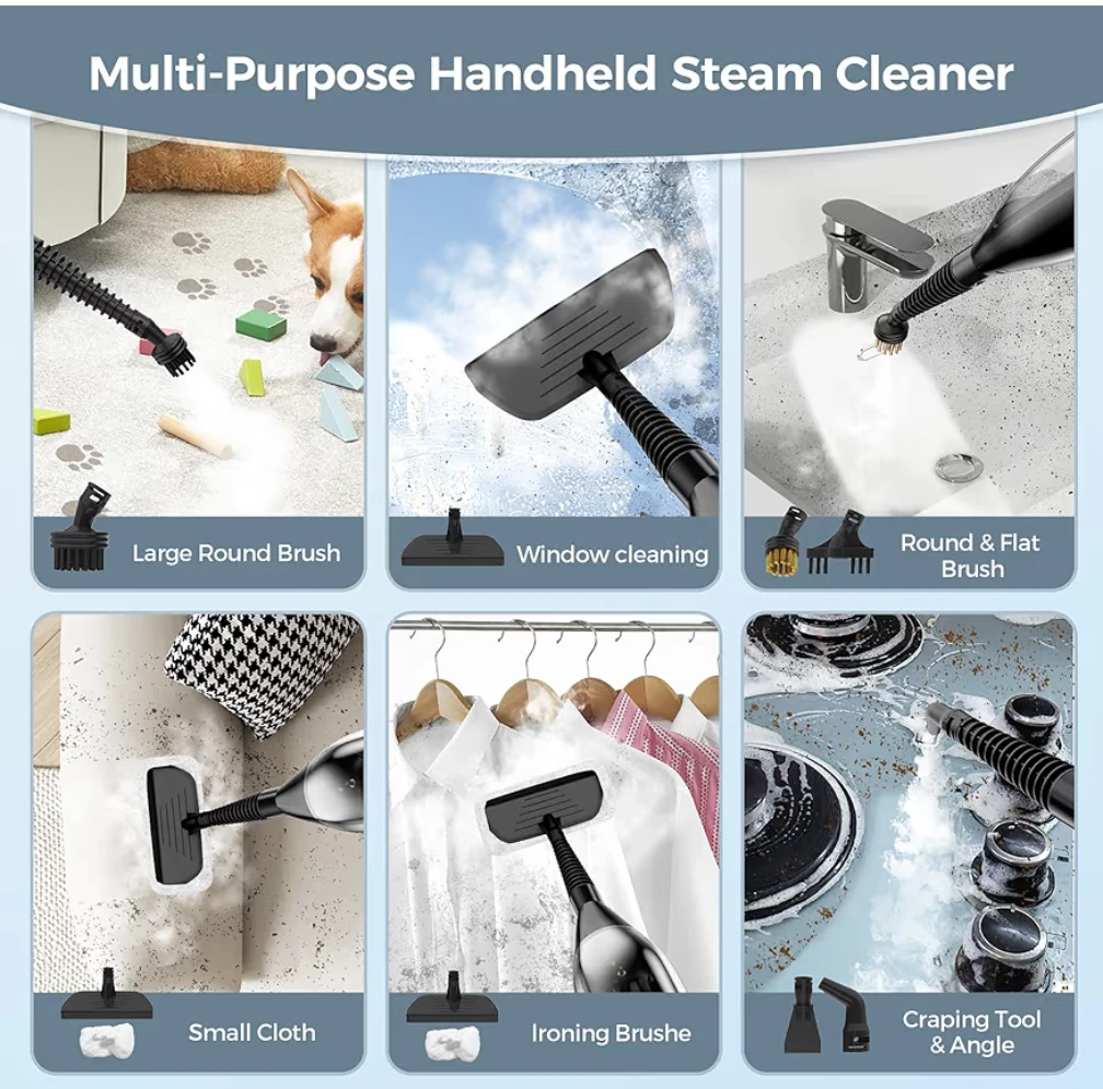 Leiksen 12-in-1 Powerful Handheld Steam Cleaner Mop - photo 4