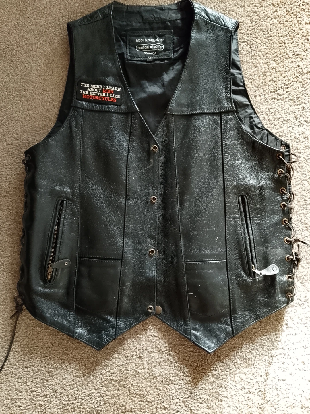 Boutique of Leather Black Motorcycle Vest