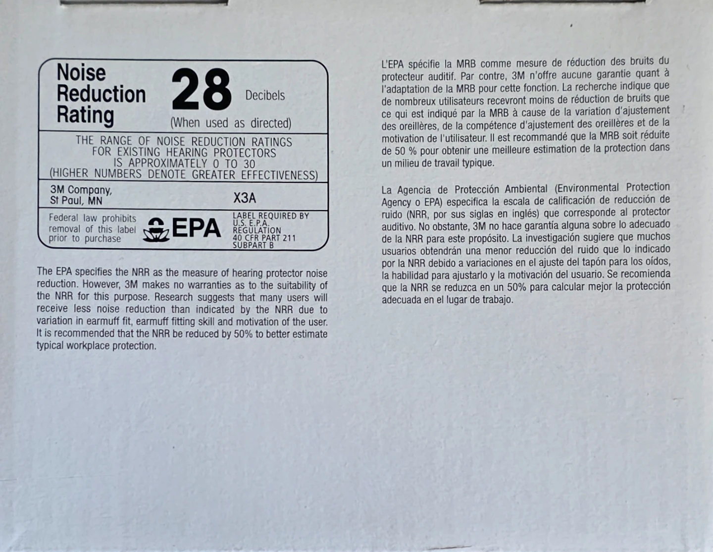 3M X3A Earmuff Ear Protection - photo 5