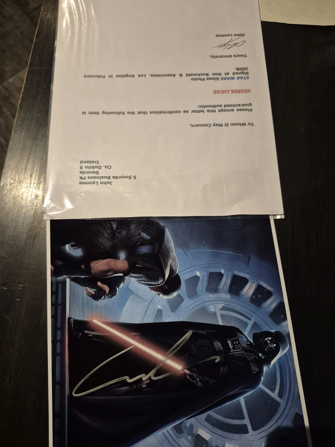 George Lucas Signed Star Wars Gloss Photo