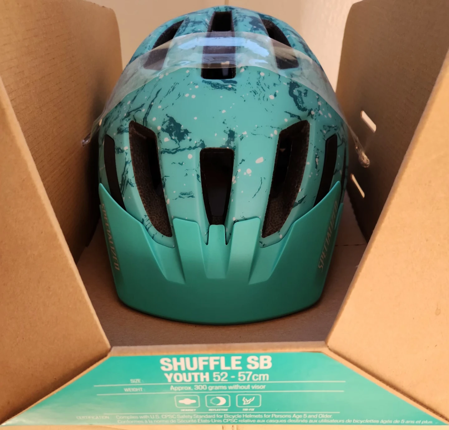 Bike Helmet Specialized Shuffle SB Youth Helmet Teal Marble