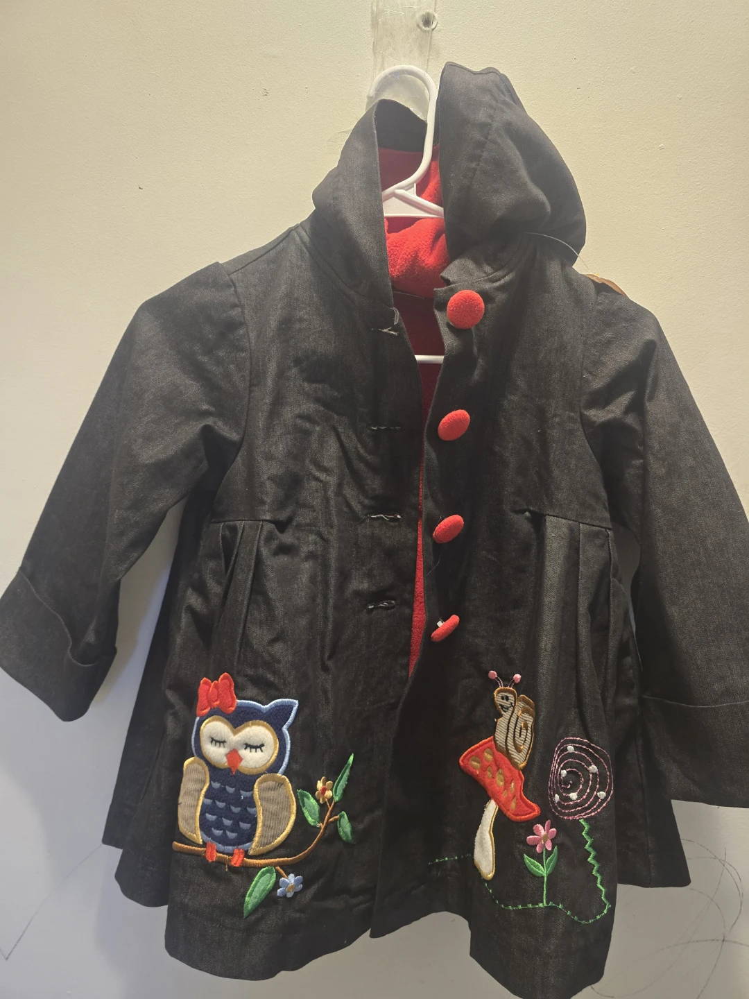 Maria Elena girl's charcoal swing coat