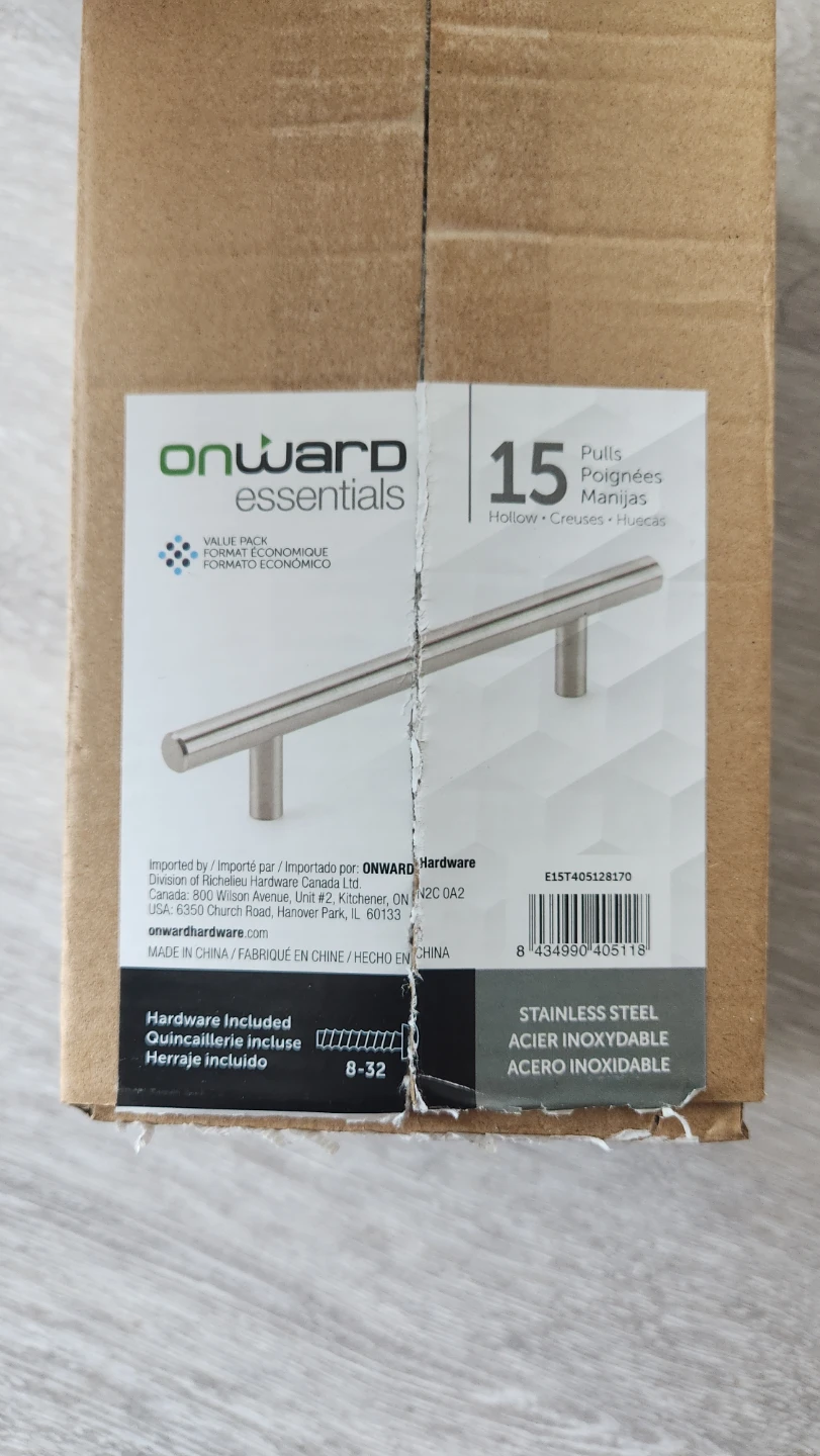 Onward Essentials 15-Pack Stainless Steel Cabinet Pulls