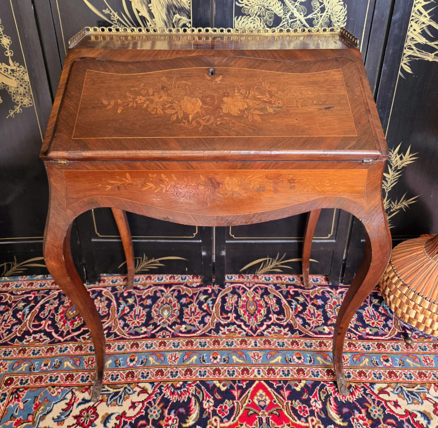 Antique Solid Walnut Secretary Desk With Hidden Storage - photo 2