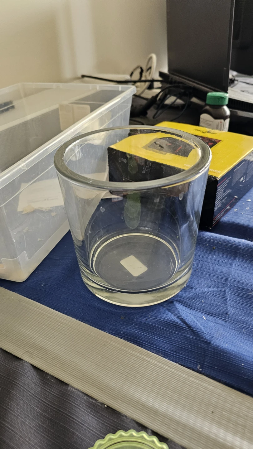 Glass candle holder
