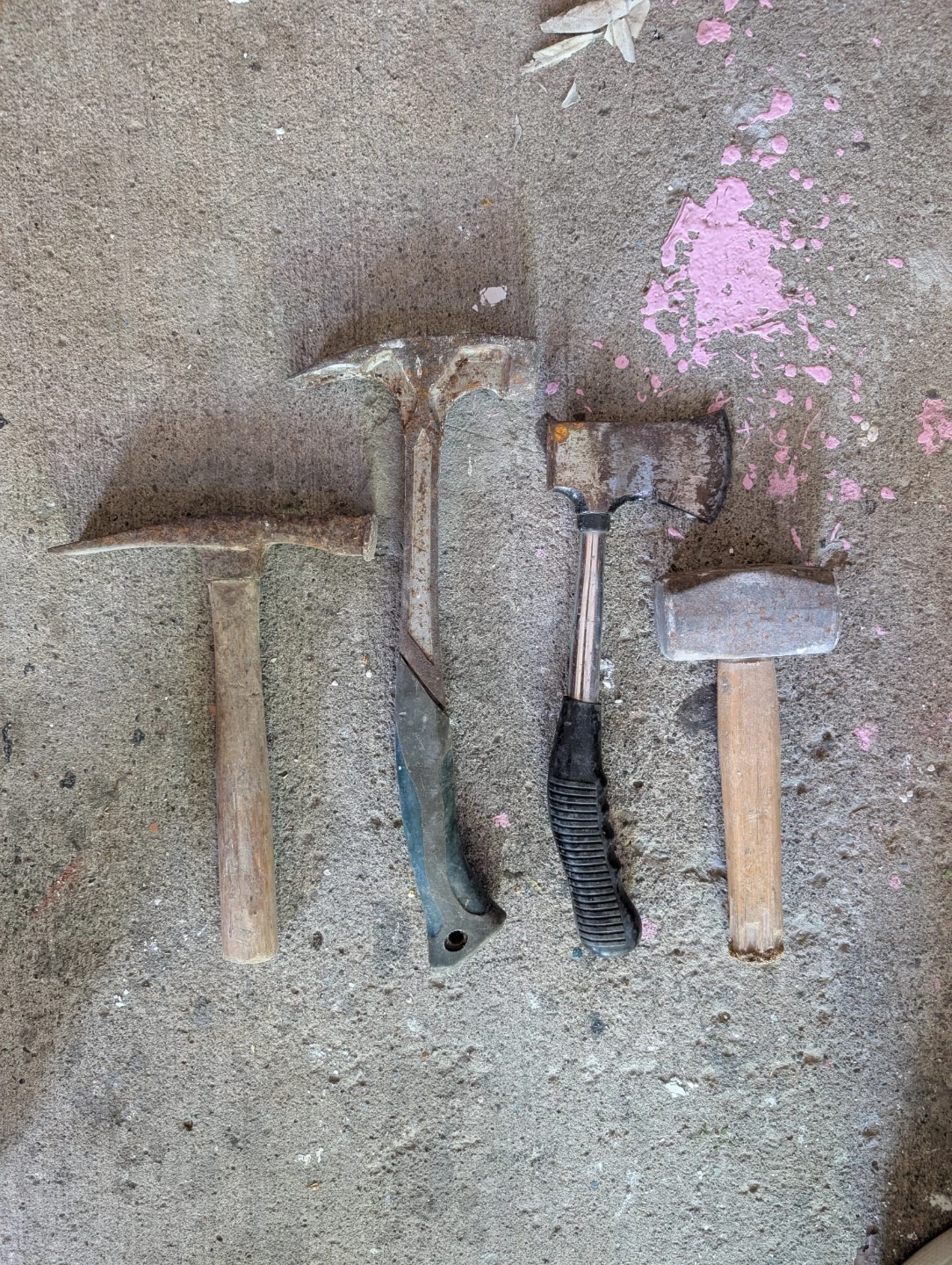 Lot of 4 Assorted Hammers and Axe