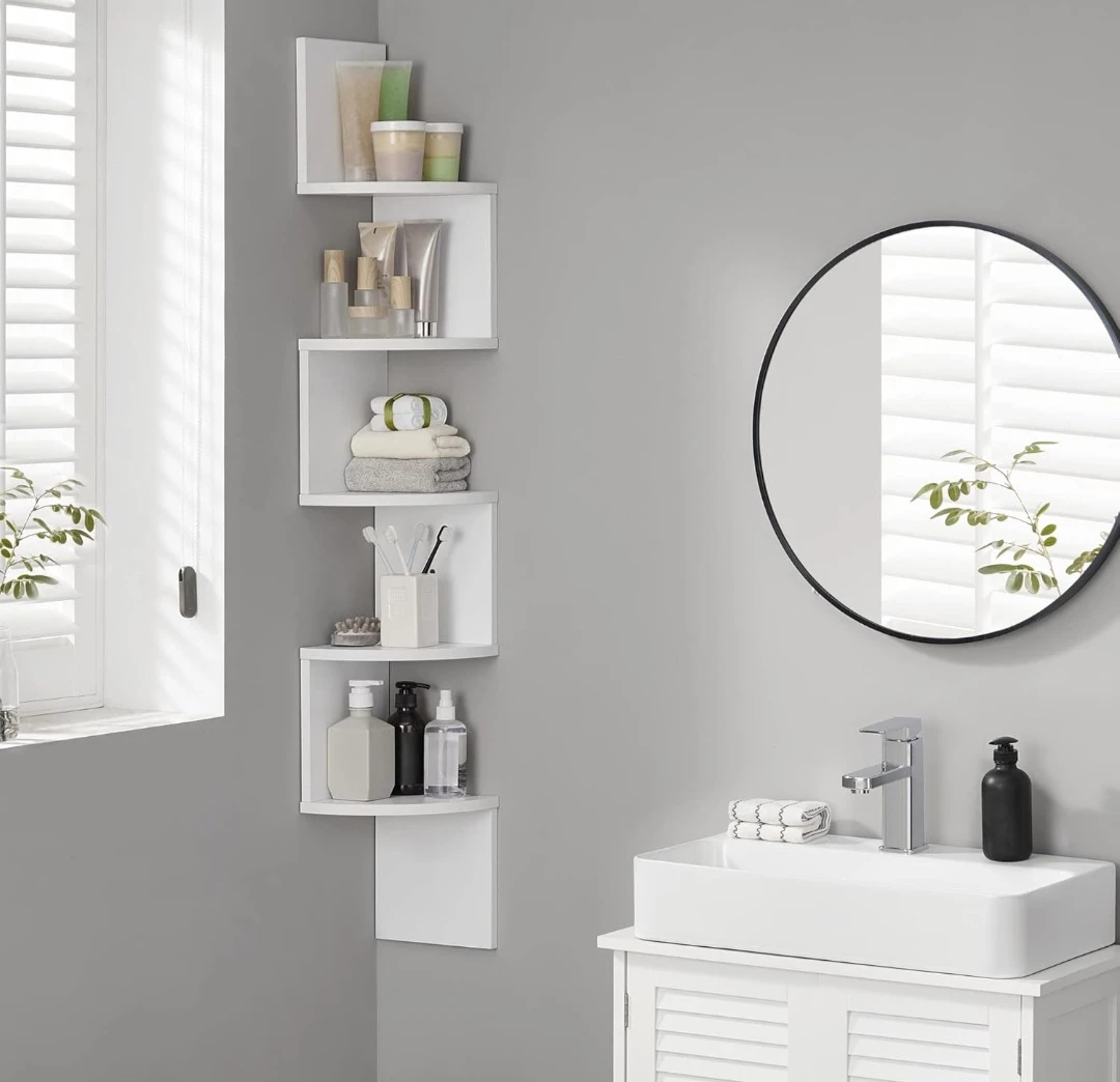 VASAGLE White 5-Tier Corner Shelf Unit - photo 4