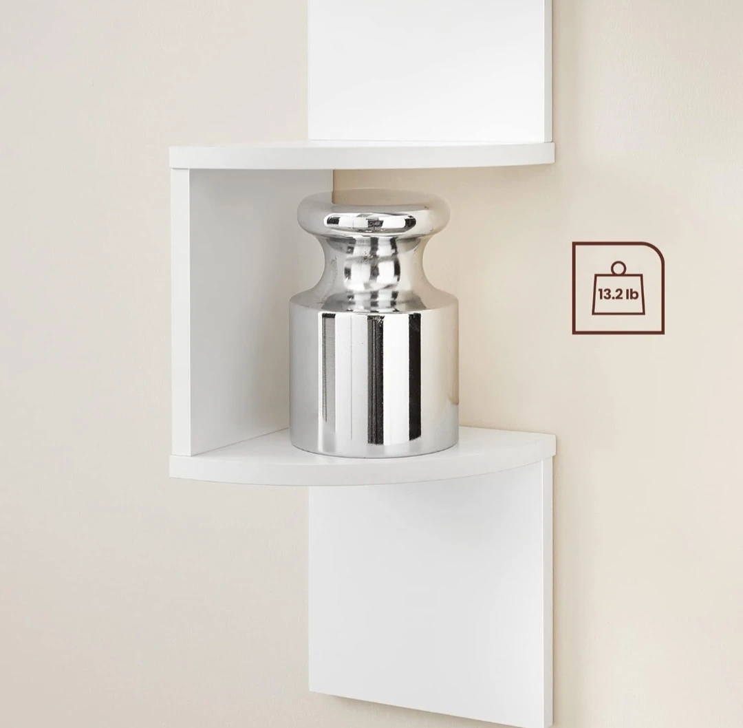 VASAGLE White 5-Tier Corner Shelf Unit - photo 5