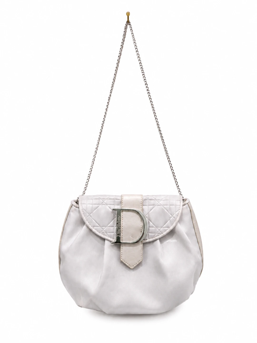 Christian Dior Vintage Satin Silver Clutch Bag - photo 2