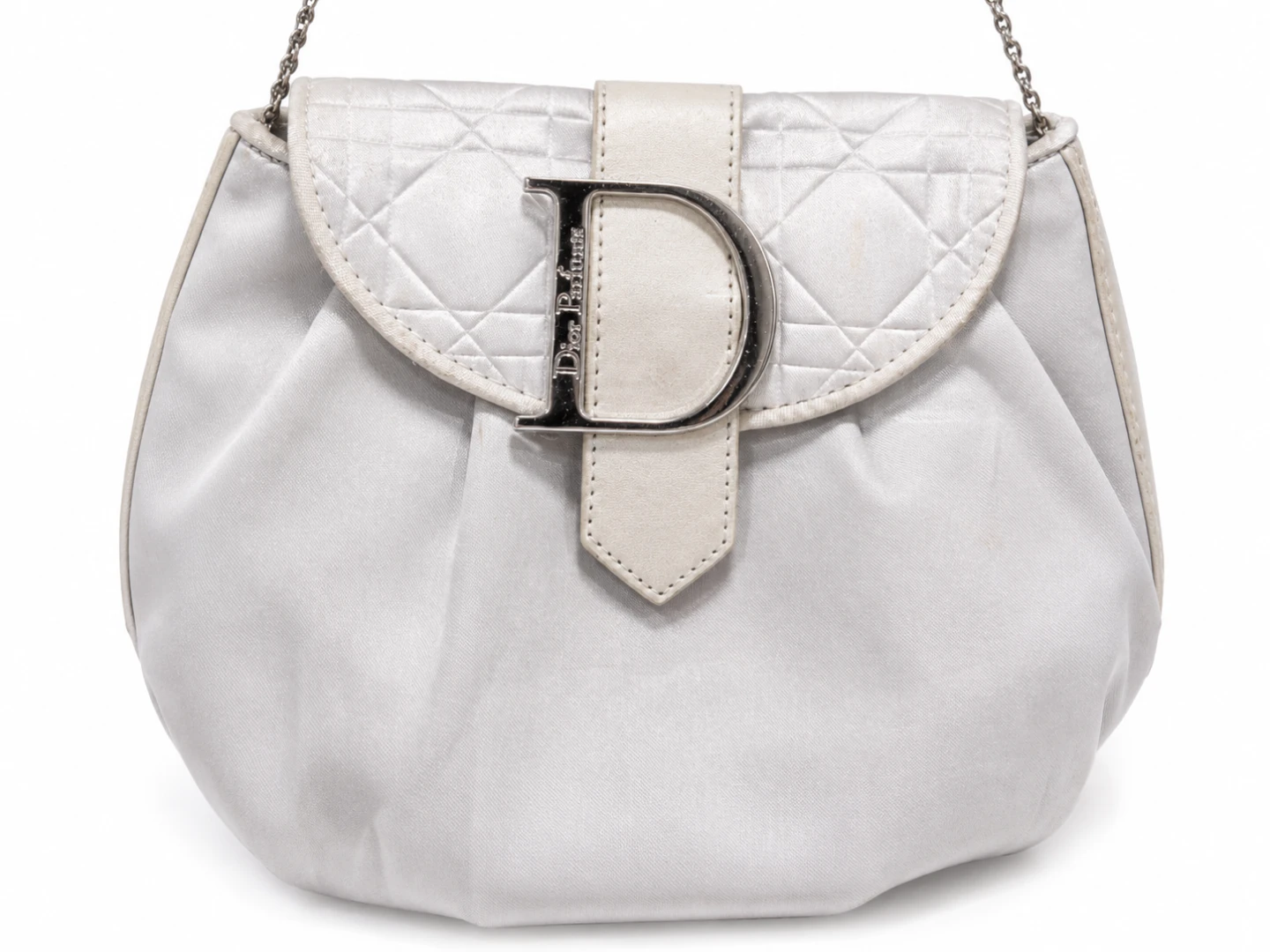 Christian Dior Vintage Satin Silver Clutch Bag - photo 3