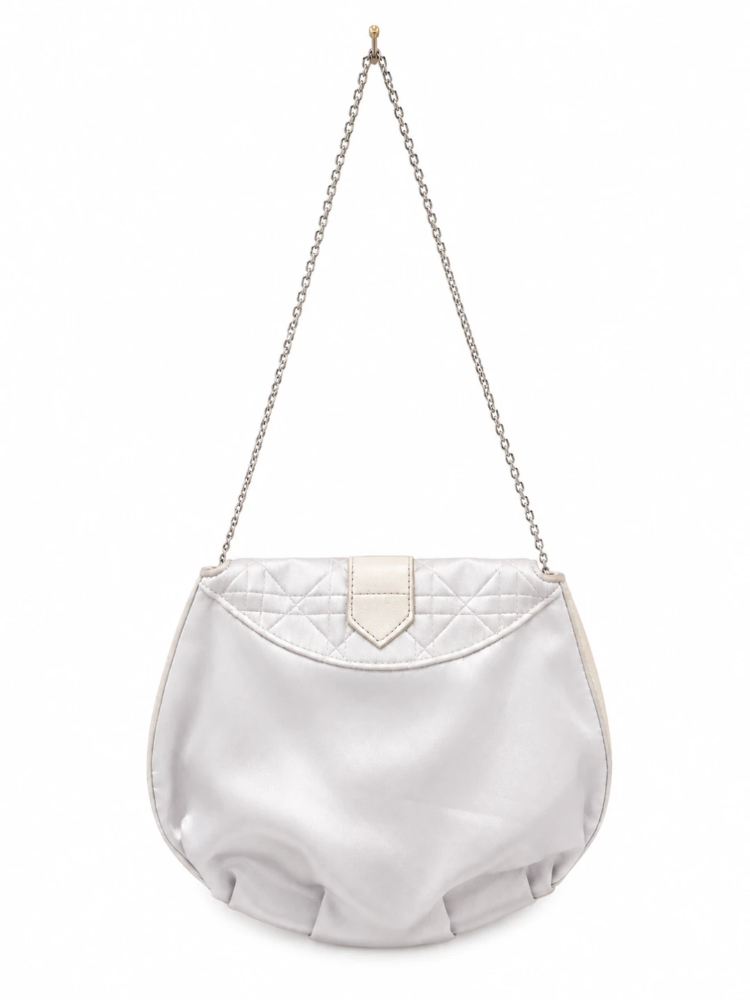 Christian Dior Vintage Satin Silver Clutch Bag - photo 5