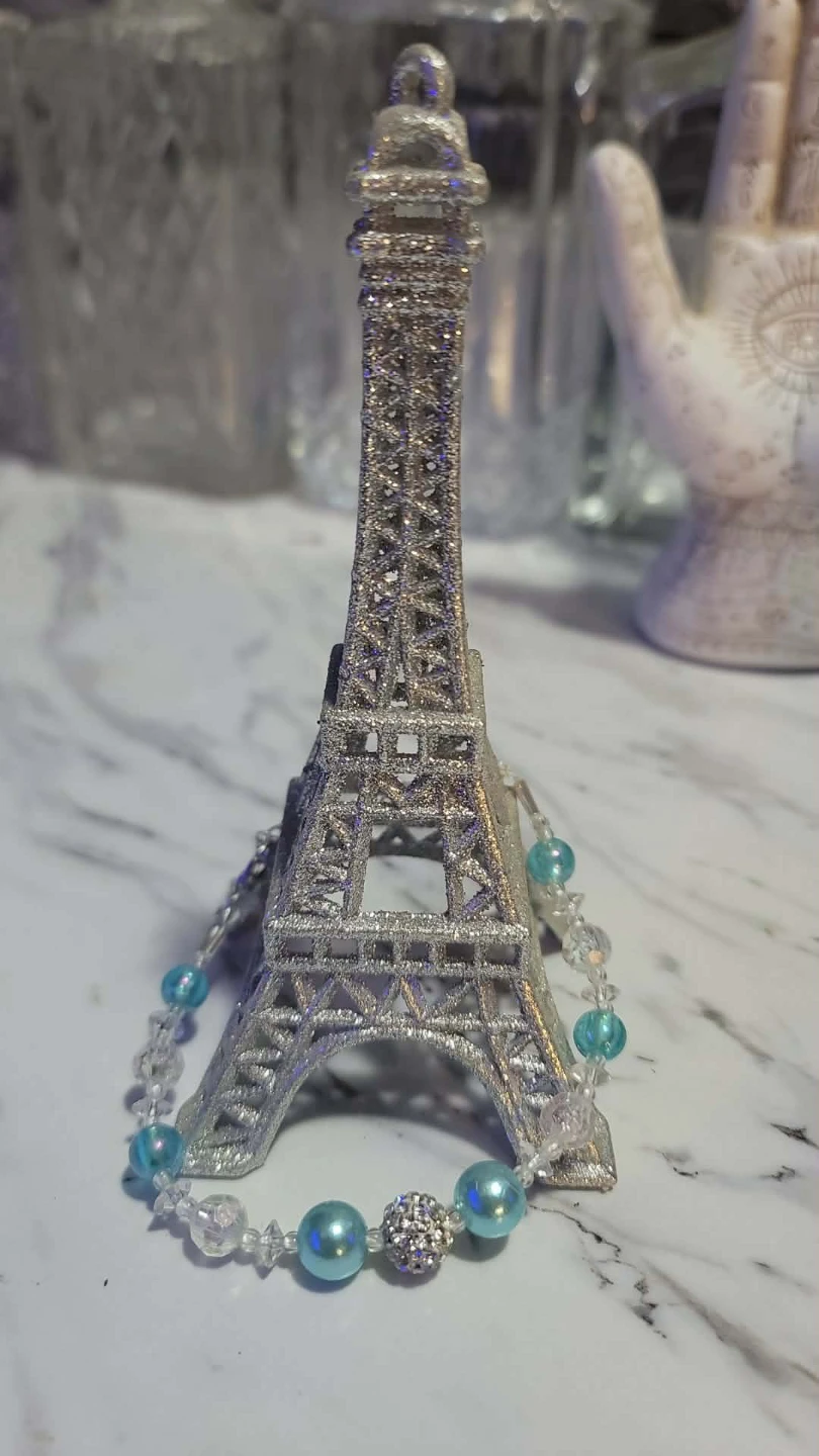 Handmade Beaded Bracelet with Eiffel Tower Charm - photo 4