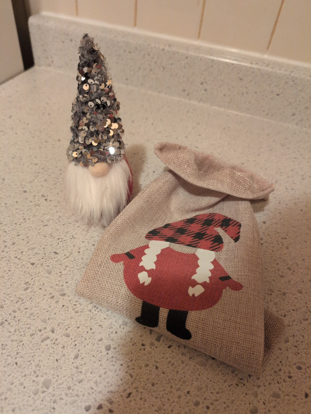 Christmas Gnome Figure with Burlap Gift Bag - photo 2