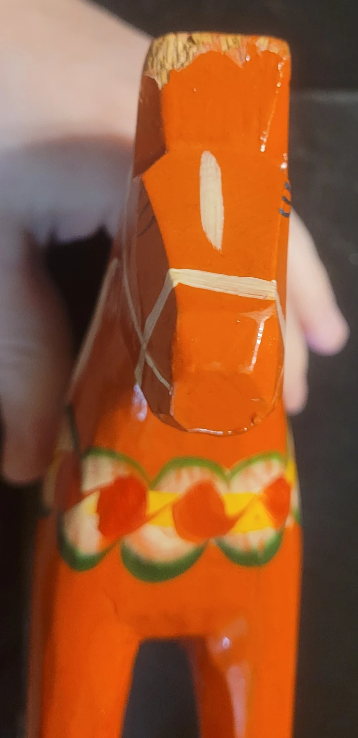 Hand-Painted Wooden Horse Figurine - photo 2
