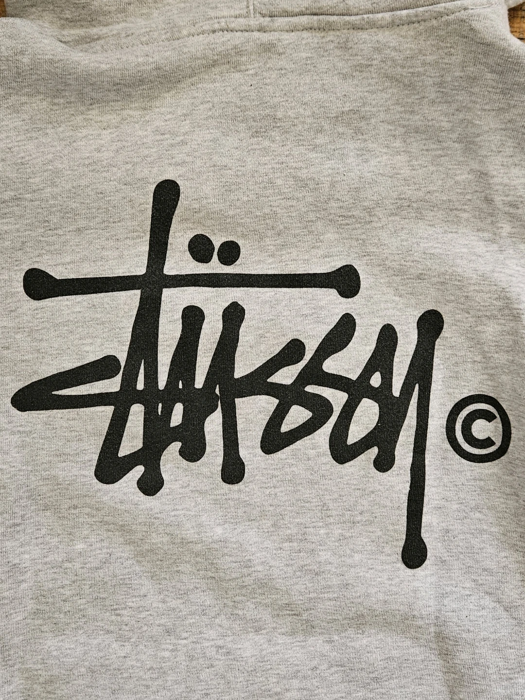 Authentic Stussy Ash Heather Grey Men's Pullover Hoodie