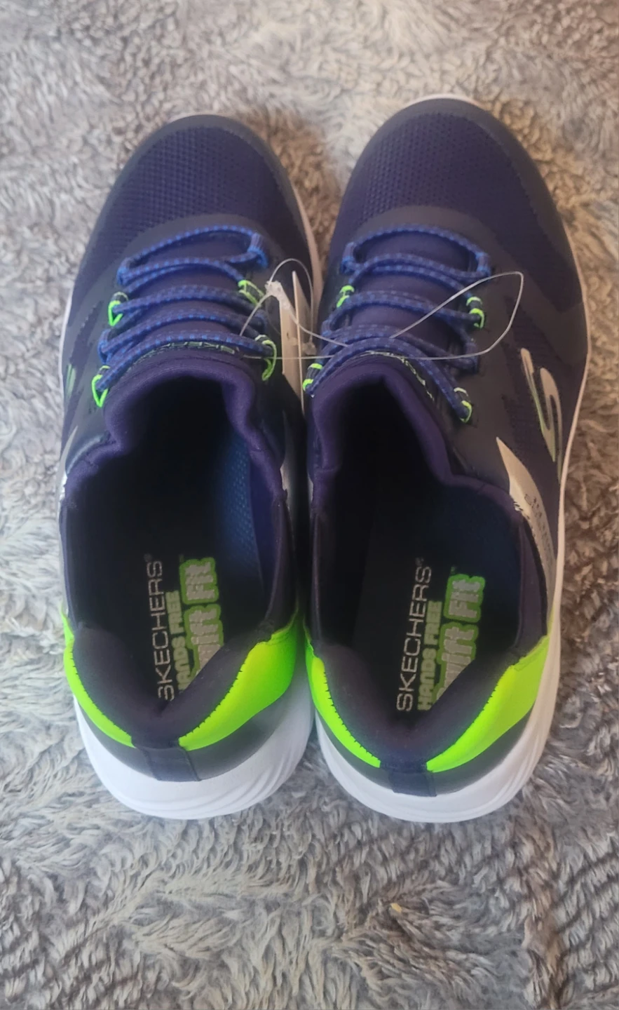 Skechers Men's Navy & Lime Athletic Shoes size 3 - photo 2