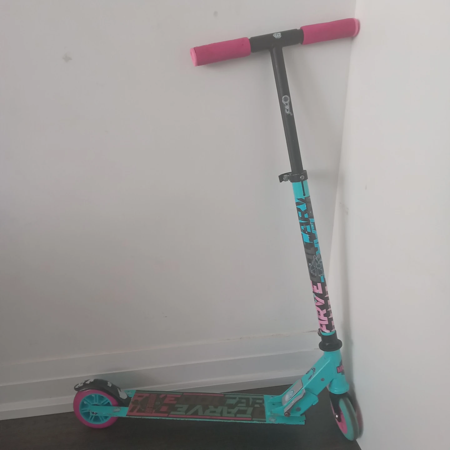 Kids Blue Scooter with Pink Handles - photo 2