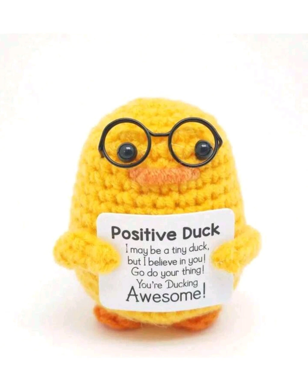 🐥 Crocheted Positive Duck with Glasses