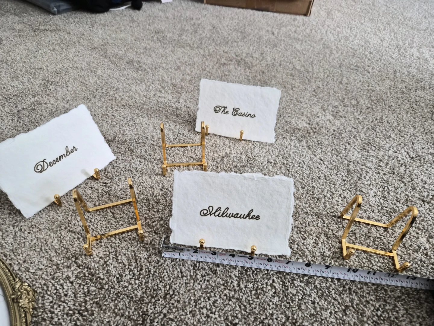 Set of 6 Gold Place Card/Table Name Holders - photo 3