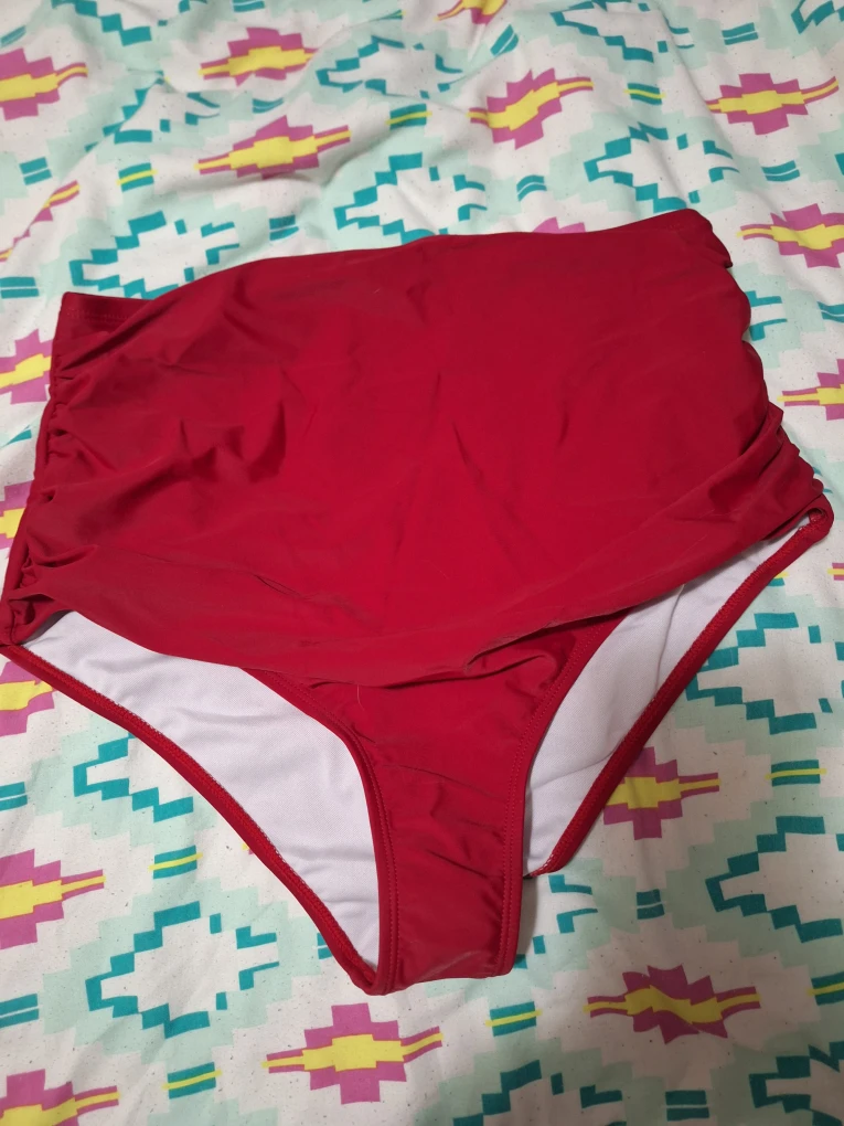 Red High-Waisted Swimsuit Bottoms - 1XL