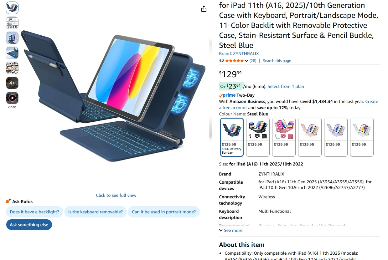 Keyboard Case for iPad 11th Gen - photo 2