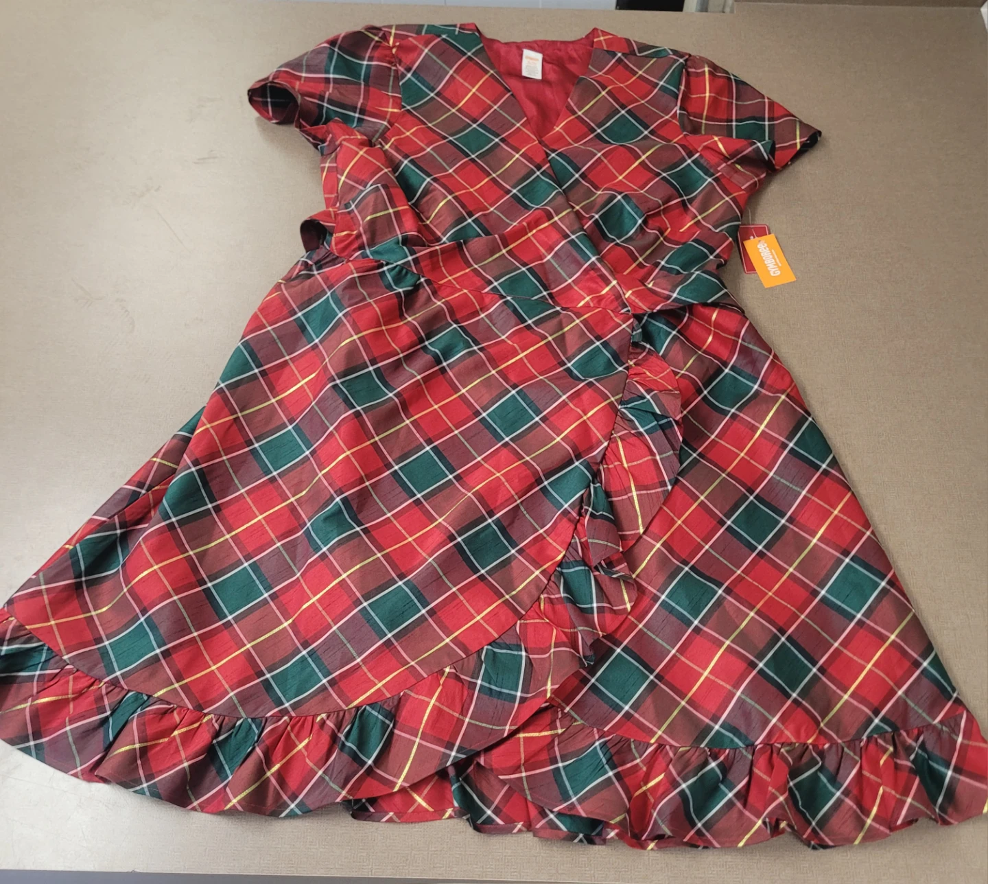 Traditions des Fêtes Plaid Wrap Dress XL/TG🥕