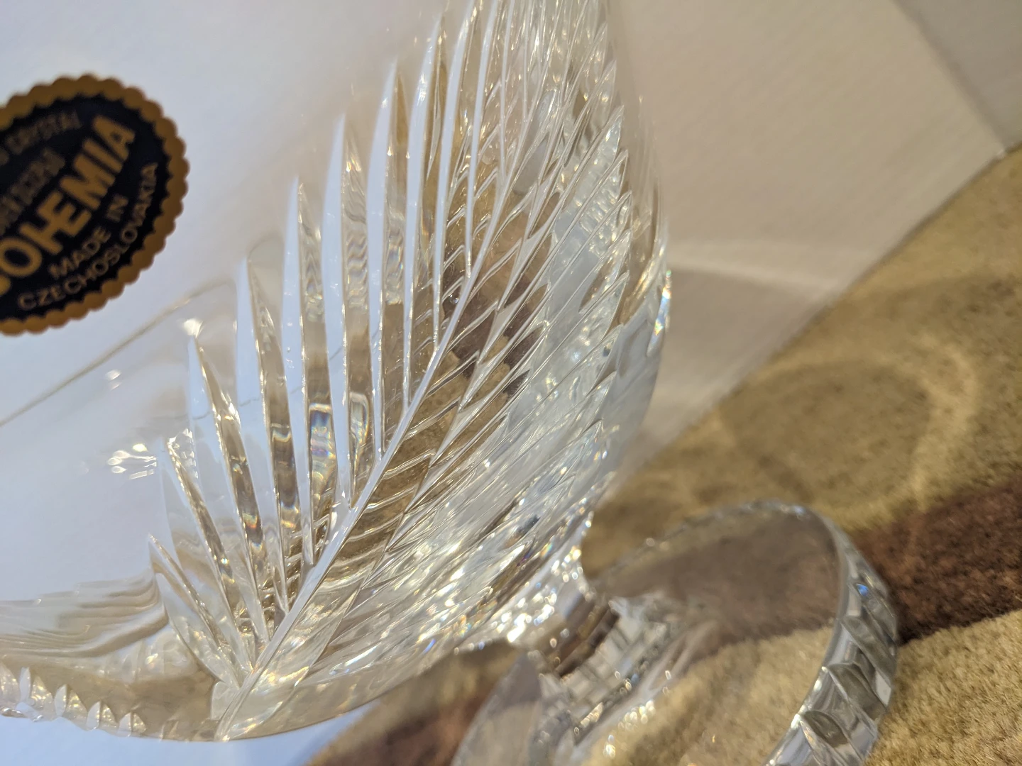 Vintage Bohemia Hand Cut Lead Crystal Footed Bowl - photo 3