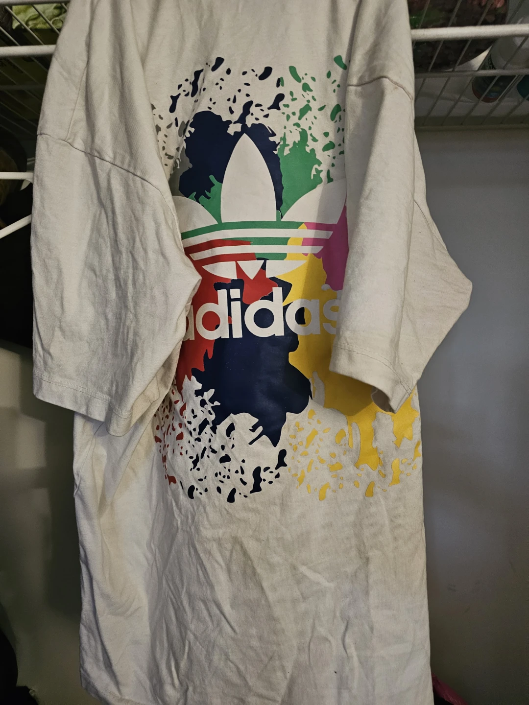 Adidas T-Shirt with Multicolor Trefoil Graphic