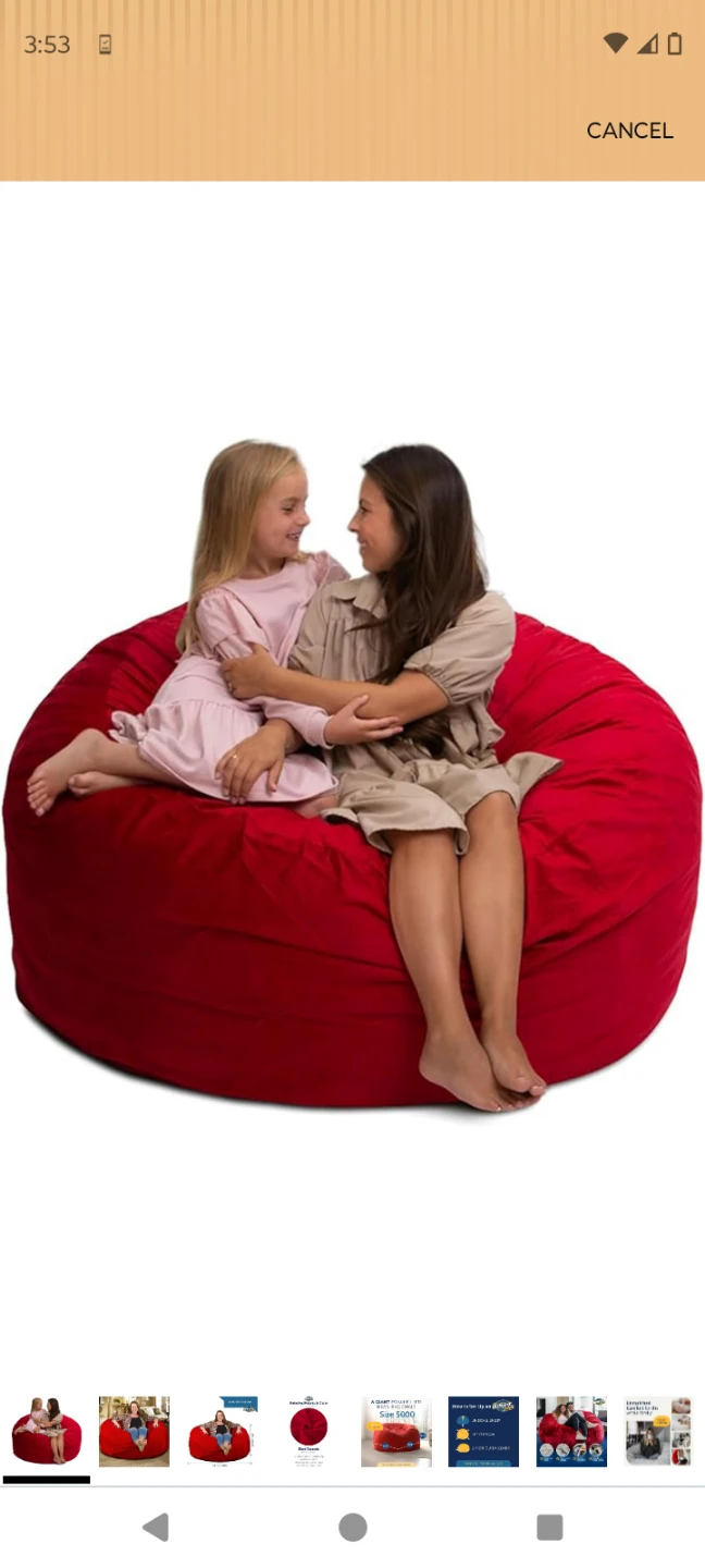 Brand New 5-Foot Giant Bean Bag Chair - Red ($400 on Amazon)