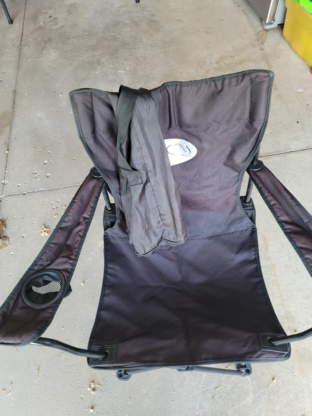 Black Folding Camping Chair with Cup Holder - photo 3