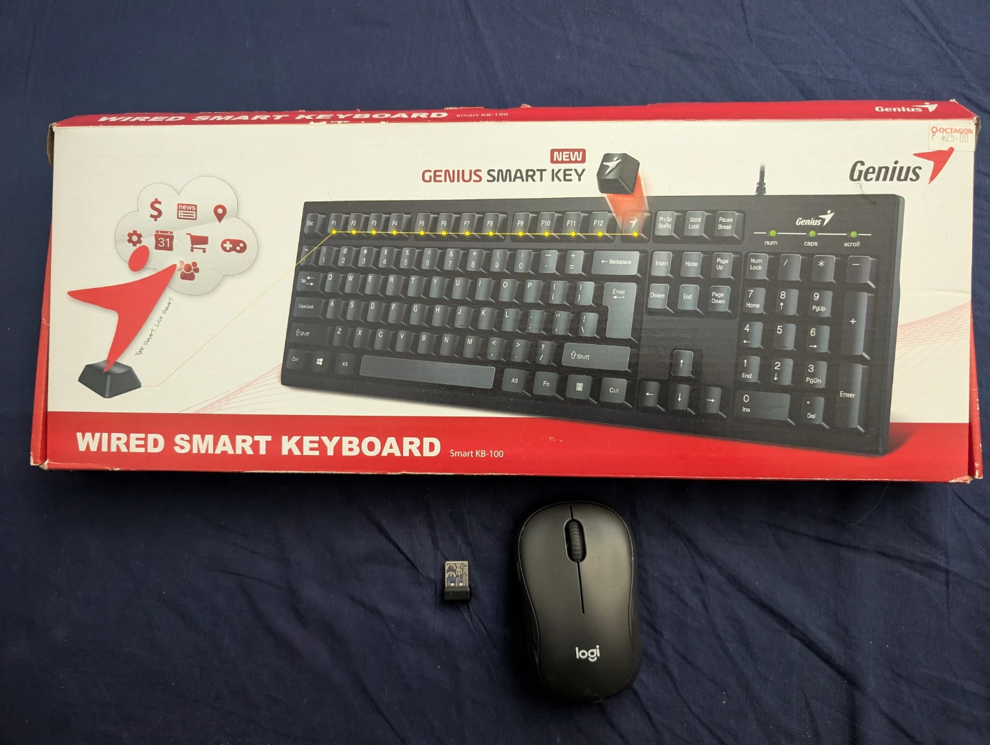 Genius Smart SILENT Keyboard KB-100 + Logi Wireless mouse