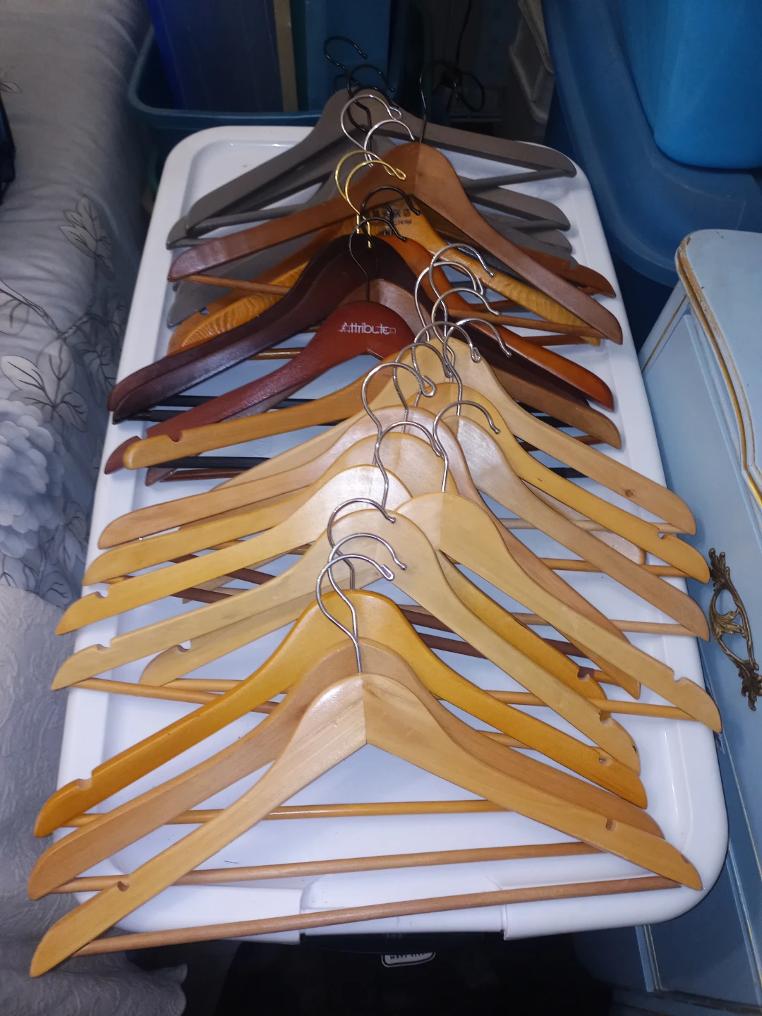 24 Wooden Coat Hangers