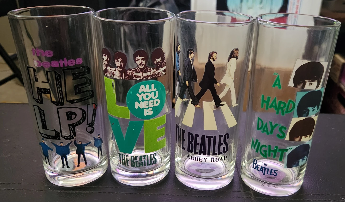 4-piece The Beatles collector's drinking glass set