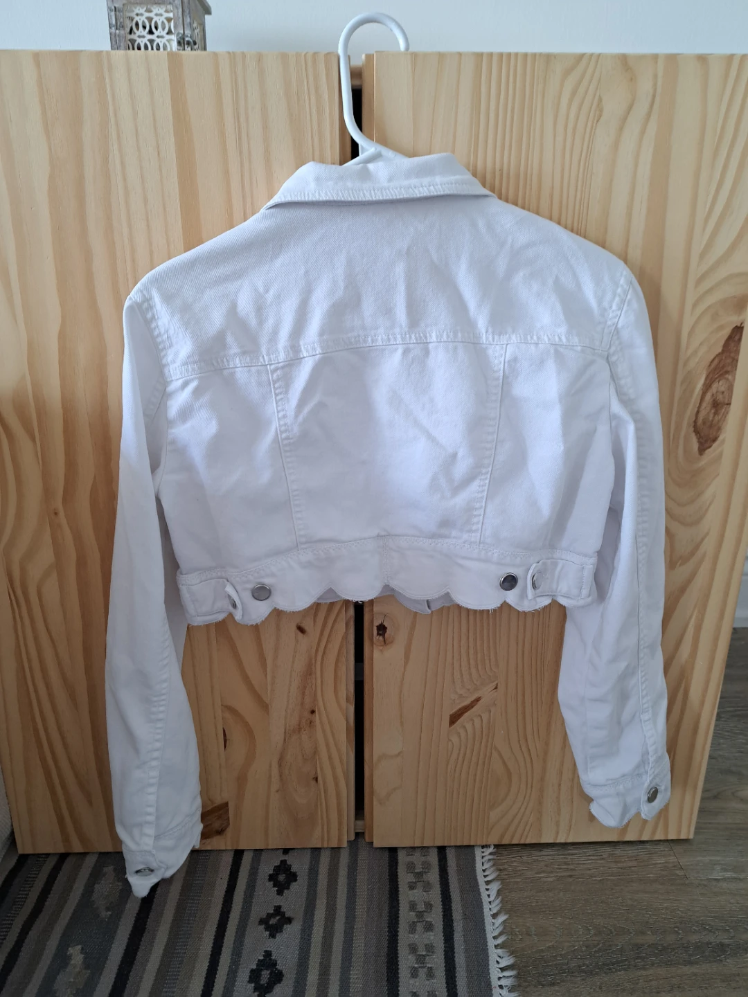 White Cropped Denim Jacket - photo 3