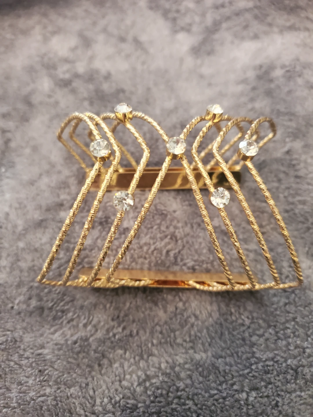 Gold Arm Bracelet with Rhinestones