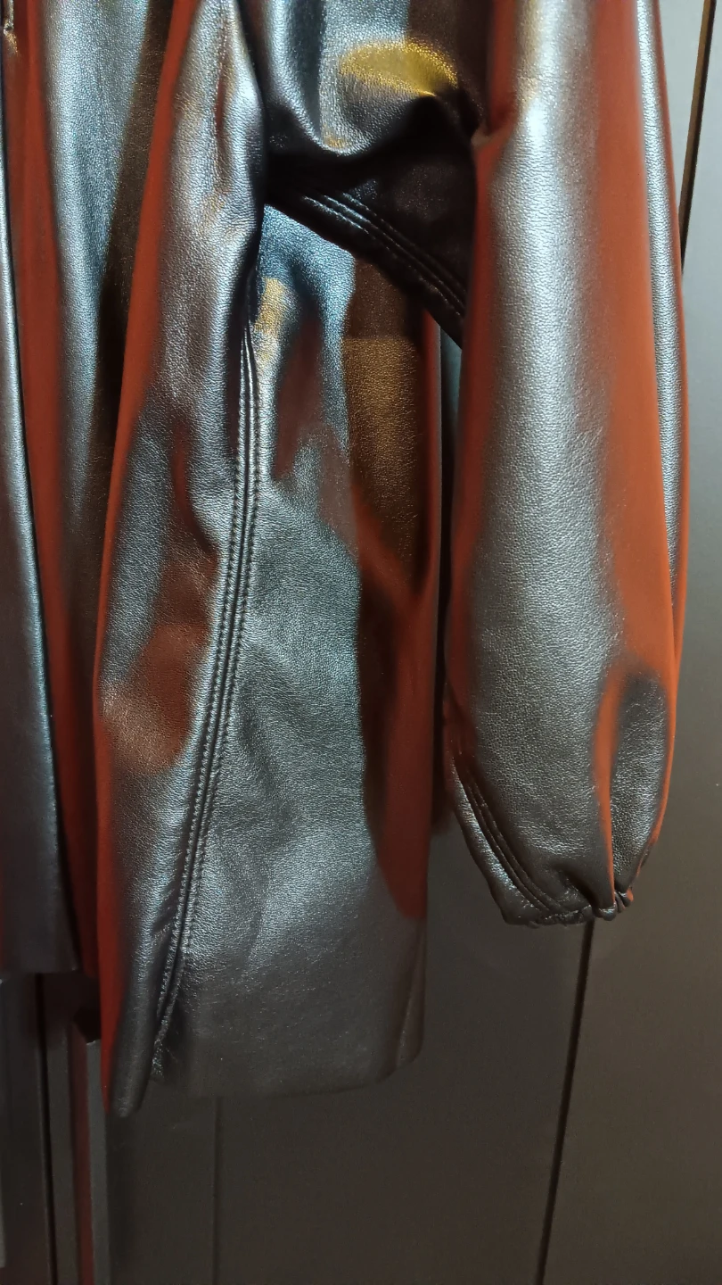 Maison Chic Faux Leather Black Top - Size S - photo 4